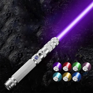 Lyssværd med 7 lysfarver og lydeffekter - Genopladeligt - Sølv håndtag - 1 stk. - Stil 2